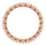 14K Gold Round Natural Diamond Eternity Band – 2.8 mm Stones - Rose Gold - view 2