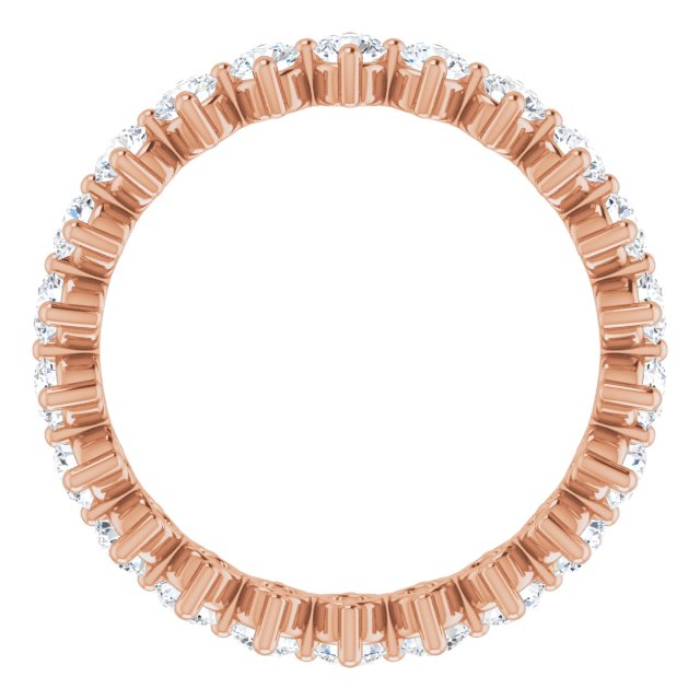 14K Gold Round Natural Diamond Eternity Band – 2.8 mm Stones - Rose Gold - view 2