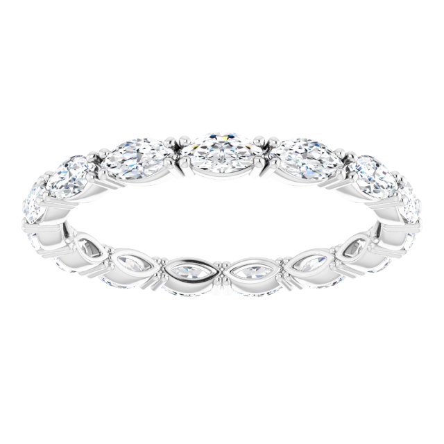 Platinum Marquise Lab-Grown Diamond Eternity Band – 4.3x2.25 mm Stones - view 3