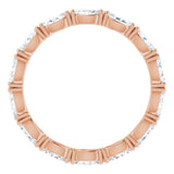 14K Gold Marquise Natural Diamond Eternity Band – 4.5x2.5 mm Stones - Rose Gold - view 2