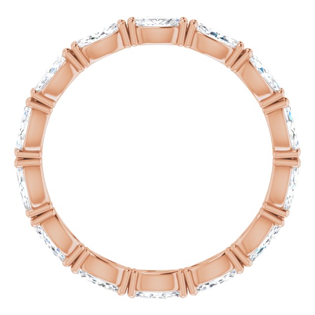 14K Gold Marquise Natural Diamond Eternity Band – 4.5x2.5 mm Stones - Rose Gold - view 2