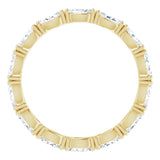 14K Gold Marquise Natural Diamond Eternity Band – 4.5x2.5 mm Stones - Yellow Gold - view 2