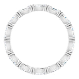14K Gold Marquise Natural Diamond Eternity Band – 4.5x2.5 mm Stones - White Gold - view 2