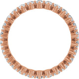 14K Gold Round Lab-Grown Diamond Eternity Band – 2.25 mm Stones - Rose Gold - view 2