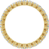 14K Gold Round Lab-Grown Diamond Eternity Band – 2.25 mm Stones - Yellow Gold - view 2