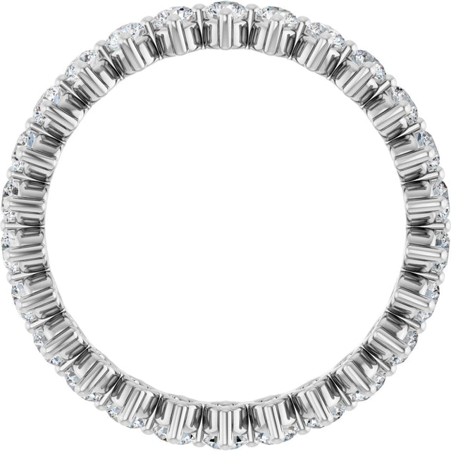 Platinum Round Lab-Grown Diamond Eternity Band – 2.25 mm Stones - view 2