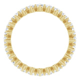 14K Gold Round Natural Diamond Eternity Band – 2.5 mm Stones - Yellow Gold - view 2