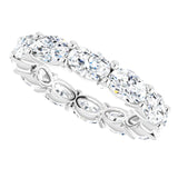 Platinum Oval Natural Diamond Eternity Band – 6x4 mm Stones - view 5