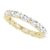 14K Gold Oval Natural Diamond Eternity Band – 5x3 mm Stones - Yellow Gold - view 5
