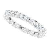 Platinum Oval Natural Diamond Eternity Band – 5x3 mm Stones - view 5