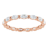 14K Gold Marquise Lab-Grown Diamond Eternity Band – 4x2 mm Stones - Rose Gold - view 3
