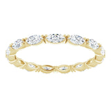 14K Gold Marquise Natural Diamond Eternity Band – 4x2 mm Stones - Yellow Gold - view 3