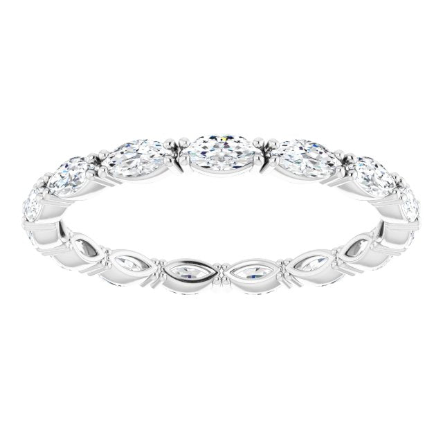 Platinum Marquise Lab-Grown Diamond Eternity Band – 4x2 mm Stones - view 3