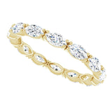 14K Gold Marquise Natural Diamond Eternity Band – 4.5x2.5 mm Stones - Yellow Gold - view 5