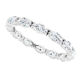 Platinum Marquise Natural Diamond Eternity Band – 4.5x2.5 mm Stones - view 5