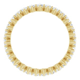 14K Gold Round Natural Diamond Eternity Band – 2.25 mm Stones - Yellow Gold - view 2