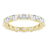 14K Gold Oval Lab-Grown Diamond Eternity Band – 5x3 mm Stones - Yellow Gold - view 3