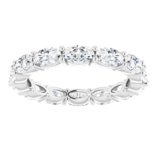Platinum Oval Lab-Grown Diamond Eternity Band – 5x3 mm Stones - view 3