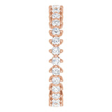 14K Gold Round Lab-Grown Diamond Eternity Band – 2 mm Stones - Rose Gold - view 4