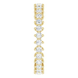 14K Gold Round Lab-Grown Diamond Eternity Band – 2 mm Stones - Yellow Gold - view 4