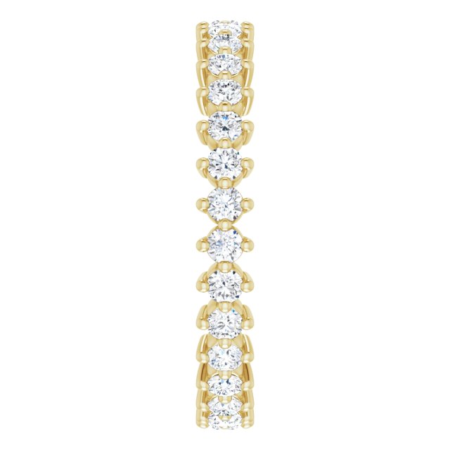 14K Gold Round Lab-Grown Diamond Eternity Band – 2 mm Stones - Yellow Gold - view 4