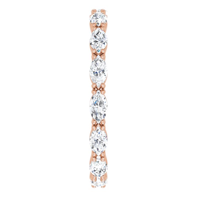14K Gold Marquise Lab-Grown Diamond Eternity Band – 4.3x2.25 mm Stones - Rose Gold - view 4