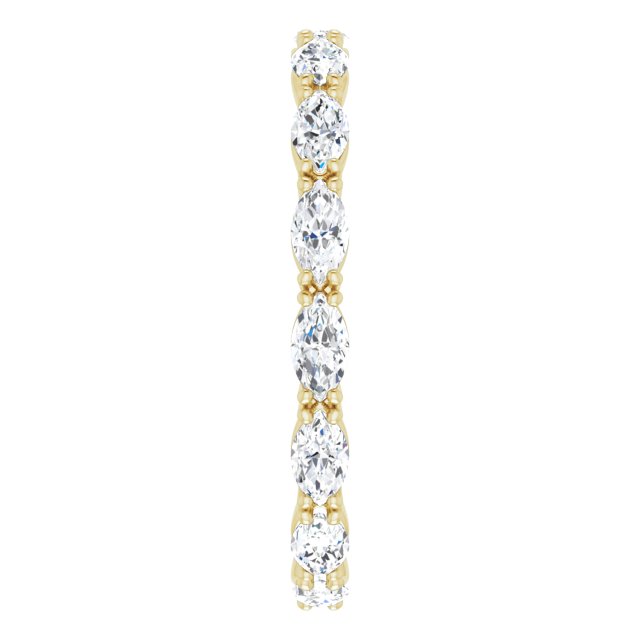 14K Gold Marquise Lab-Grown Diamond Eternity Band – 4.3x2.25 mm Stones - Yellow Gold - view 4