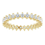 14K Gold Round Natural Diamond Eternity Band – 2.25 mm Stones - Yellow Gold - view 3