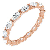 14K Gold Marquise Natural Diamond Eternity Band – 4.3x2.25 mm Stones - Rose Gold