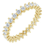 14K Gold Round Lab-Grown Diamond Eternity Band – 2.25 mm Stones - Yellow Gold