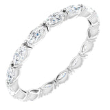 Platinum Marquise Natural Diamond Eternity Band – 4x2 mm Stones