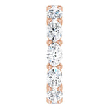 14K Gold Oval Lab-Grown Diamond Eternity Band – 6x4 mm Stones - Rose Gold - view 4