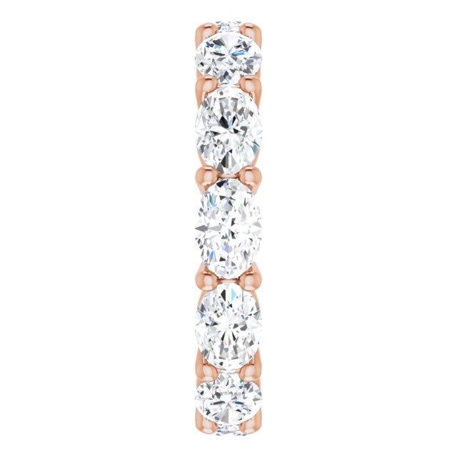 14K Gold Oval Lab-Grown Diamond Eternity Band – 6x4 mm Stones - Rose Gold - view 4
