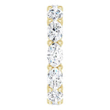 14K Gold Oval Lab-Grown Diamond Eternity Band – 6x4 mm Stones - Yellow Gold - view 4
