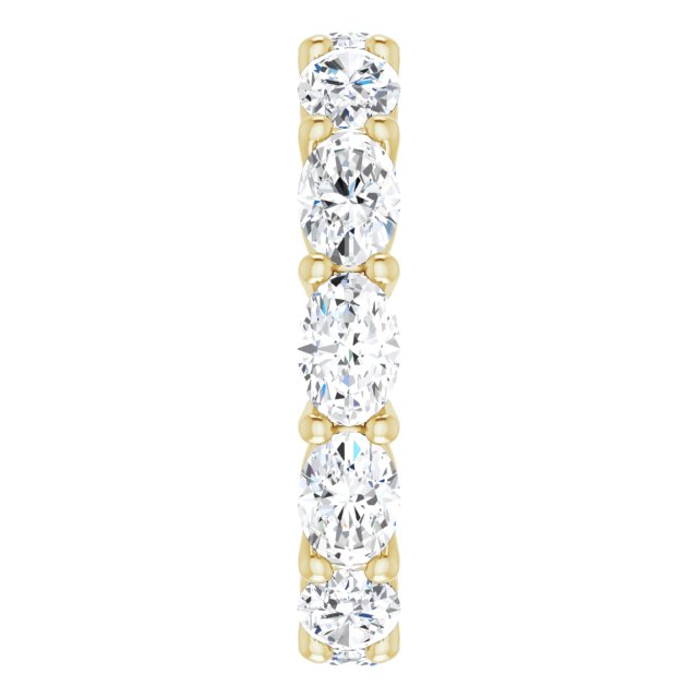 14K Gold Oval Lab-Grown Diamond Eternity Band – 6x4 mm Stones - Yellow Gold - view 4