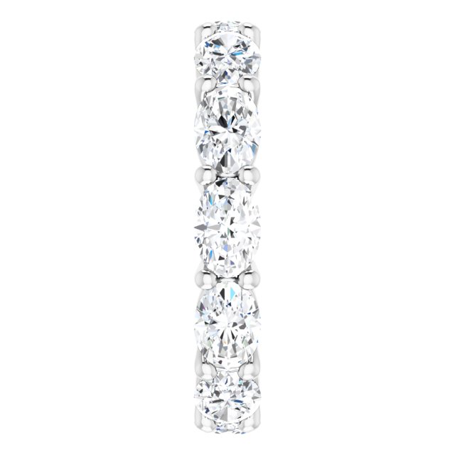 Platinum Oval Natural Diamond Eternity Band – 6x4 mm Stones - view 4