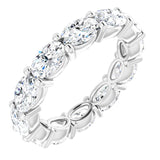 Platinum Oval Natural Diamond Eternity Band – 6x4 mm Stones