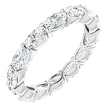 14K Gold Oval Lab-Grown Diamond Eternity Band – 5x3 mm Stones - White Gold