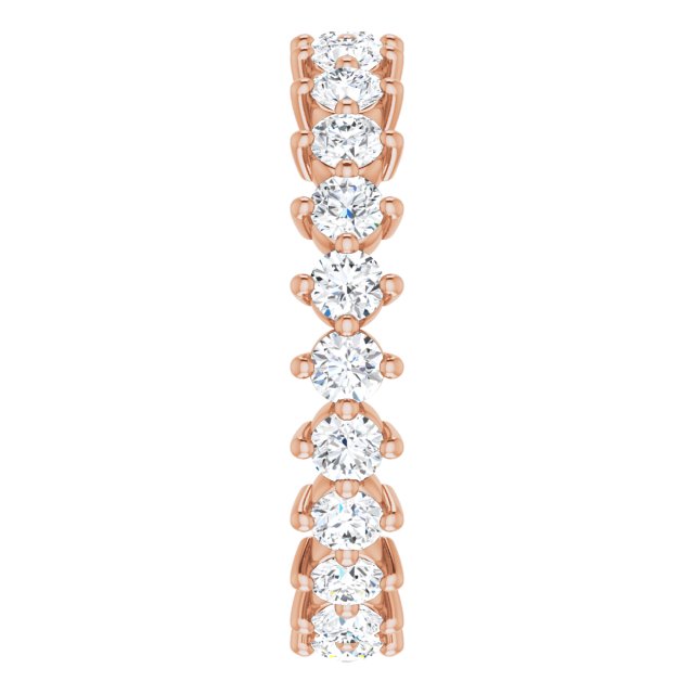 14K Gold Round Lab-Grown Diamond Eternity Band – 2.8 mm Stones - Rose Gold - view 4