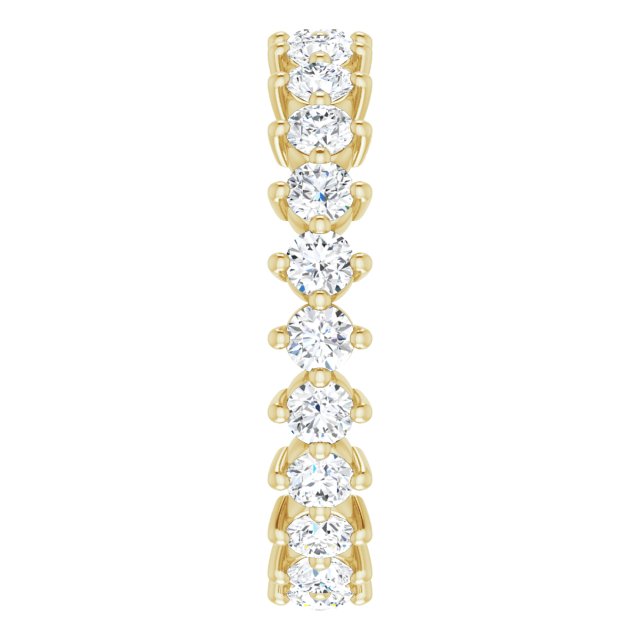 14K Gold Round Lab-Grown Diamond Eternity Band – 2.8 mm Stones - Yellow Gold - view 4