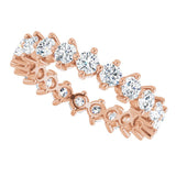 14K Gold Round Lab-Grown Diamond Eternity Band – 3 mm Stones - Rose Gold - view 5