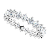 Platinum Round Natural Diamond Eternity Band – 3 mm Stones - view 5