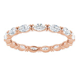 14K Gold Marquise Lab-Grown Diamond Eternity Band – 4.3x2.25 mm Stones - Rose Gold - view 3