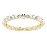 14K Gold Marquise Lab-Grown Diamond Eternity Band – 4.3x2.25 mm Stones - Yellow Gold - view 3