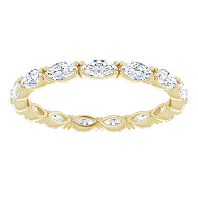 14K Gold Marquise Lab-Grown Diamond Eternity Band – 4.3x2.25 mm Stones - Yellow Gold - view 3