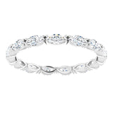 14K Gold Marquise Lab-Grown Diamond Eternity Band – 4.3x2.25 mm Stones - White Gold - view 3