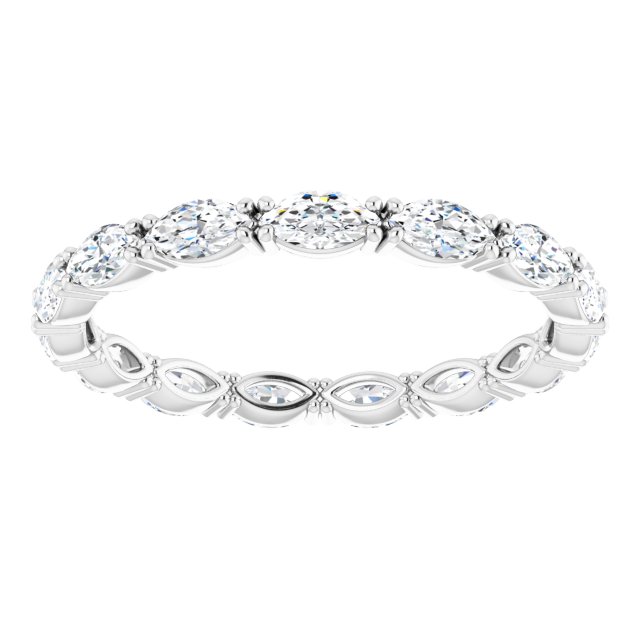 14K Gold Marquise Lab-Grown Diamond Eternity Band – 4.3x2.25 mm Stones - White Gold - view 3