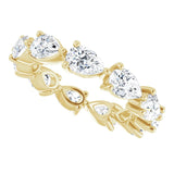 14K Gold Pear Lab-Grown Diamond Eternity Band – 6x4 mm Stones - Yellow Gold - view 5
