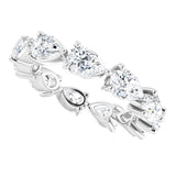 Platinum Pear Natural Diamond Eternity Band – 6x4 mm Stones - view 5