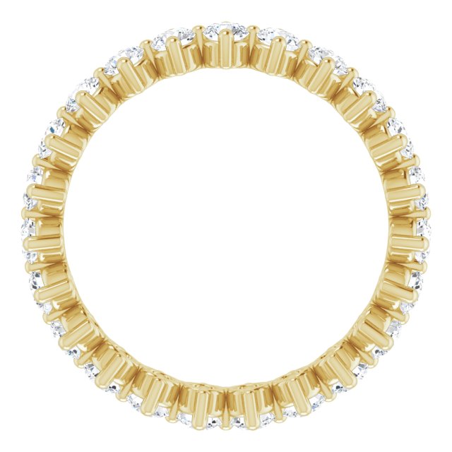 14K Gold Round Lab-Grown Diamond Eternity Band – 2.8 mm Stones - Yellow Gold - view 2